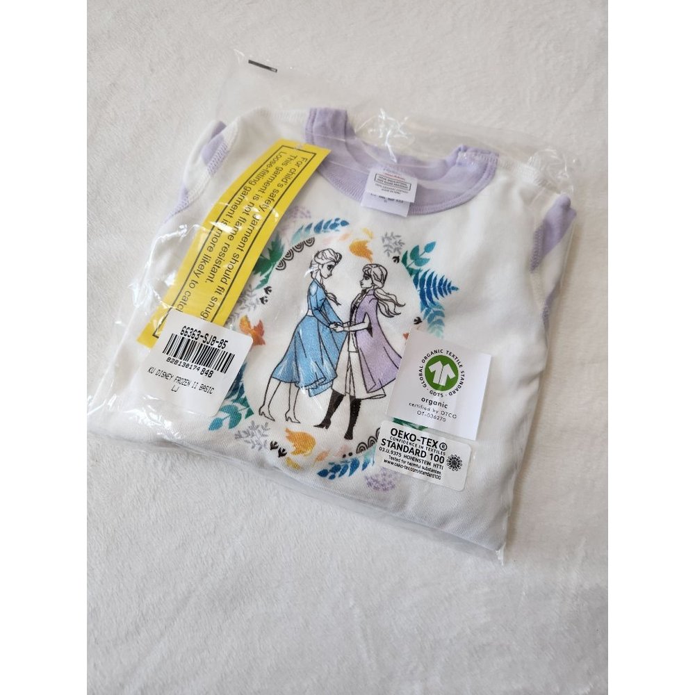 NEW! Hanna Andersson Pajamas Size 2 Elsa Anna Frozen 2 white purple stripes